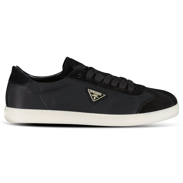 Prada Lane Toe Suede Sneakers in Black