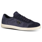 Prada Lane Toe Suede Sneakers in Navy