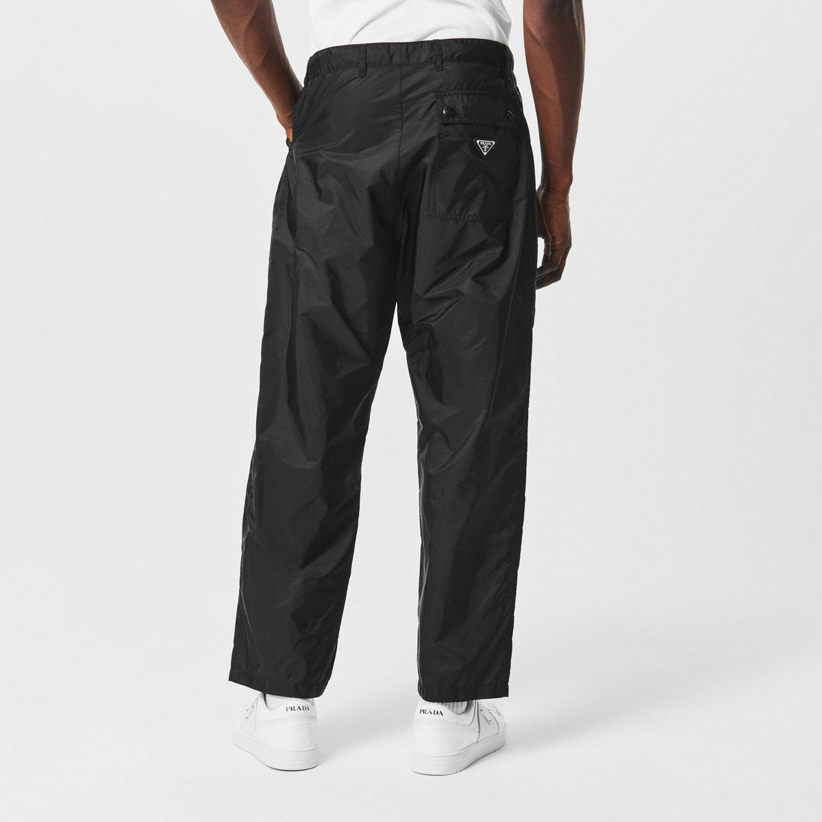 Prada Re-Nylon Tapered Trousers in Black