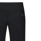 Prada Silk-Blend Trousers in Black
