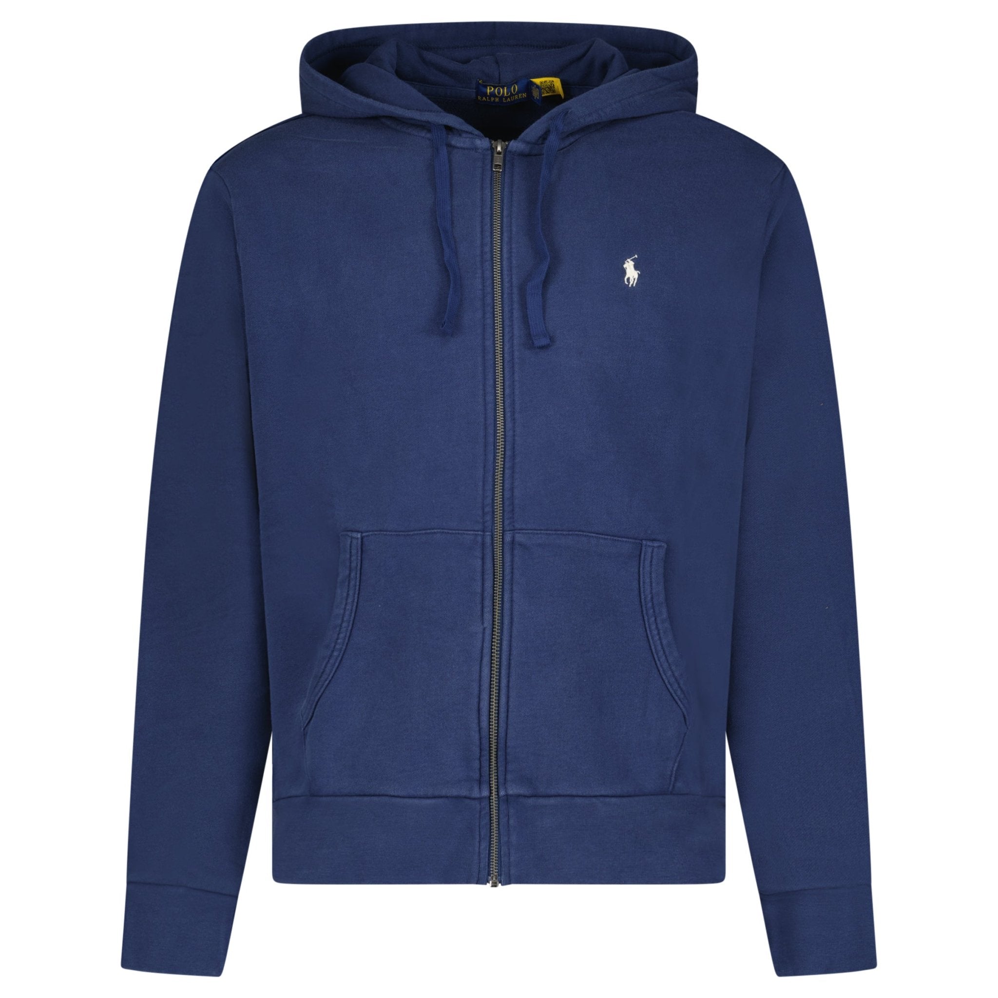 Ralph Lauren Logo-Embroidered Zip-Up Hoodie in Dark Blue