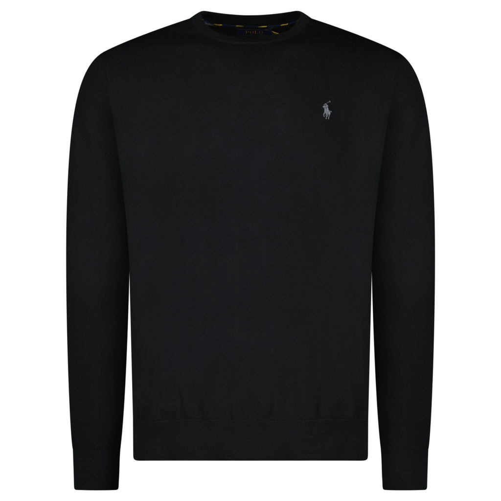 Ralph Lauren Slim Fit Cotton Jumper in Black