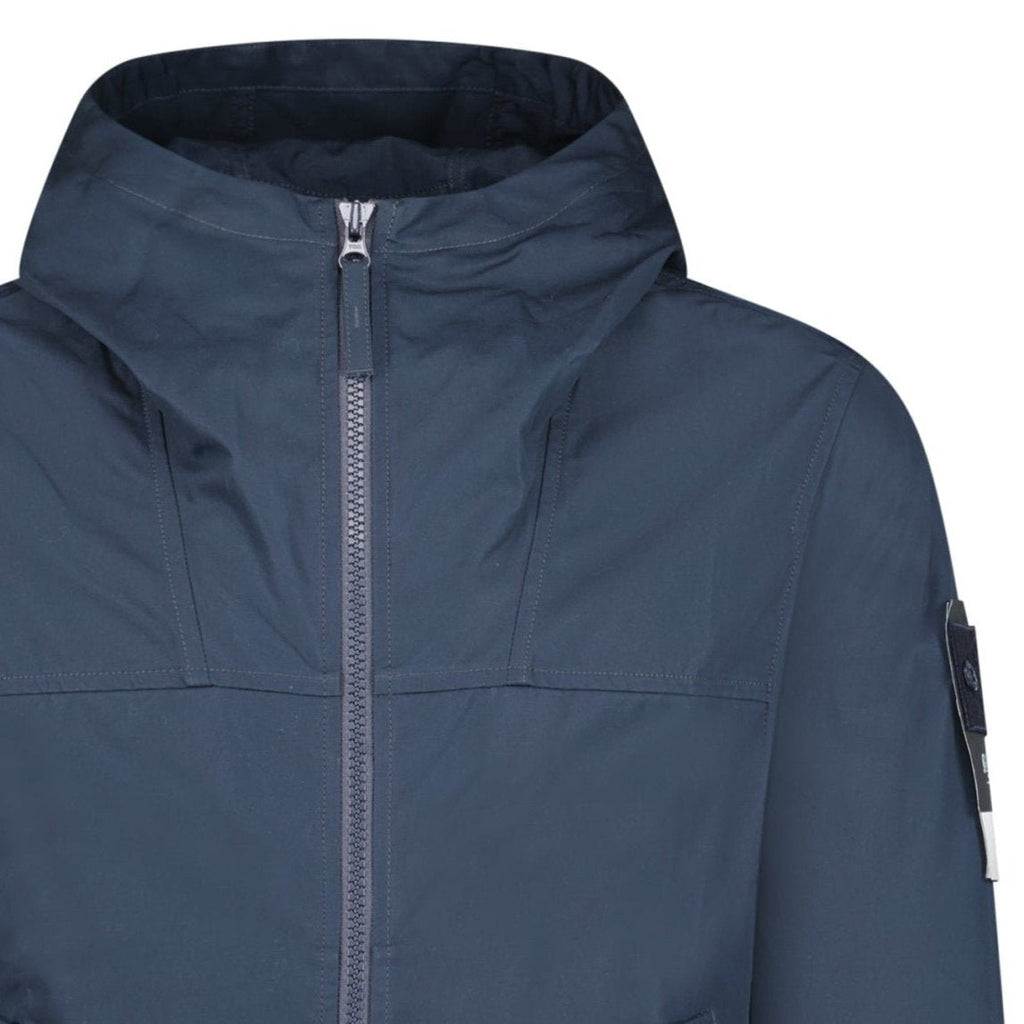 Stone Island All-Weather Cotton Canvas Ghost Hooded Jacket in Navy