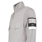 Stone Island All-Weather Cotton Canvas Ghost Stand Collar Jacket in Dust Grey