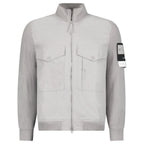 Stone Island All-Weather Cotton Canvas Ghost Stand Collar Jacket in Dust Grey