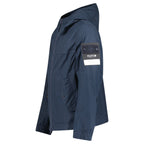 Stone Island All-Weather Cotton Canvas Ghost Hooded Jacket in Navy