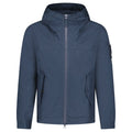 Stone Island All-Weather Cotton Canvas Ghost Hooded Jacket in Navy
