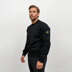 Stone Island Badge Cotton Logo Sweatshirt Black