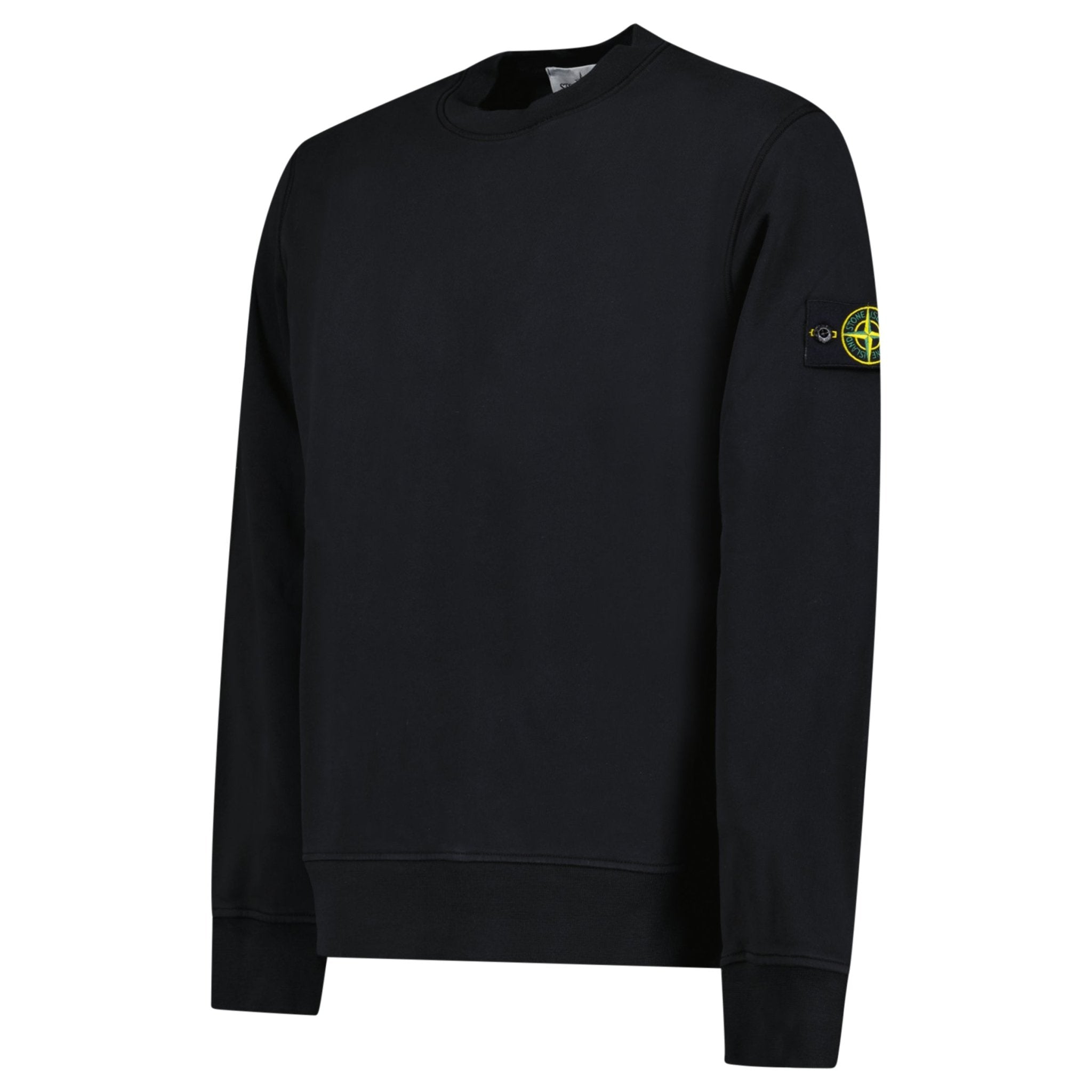 Stone Island Badge Cotton Logo Sweatshirt Black