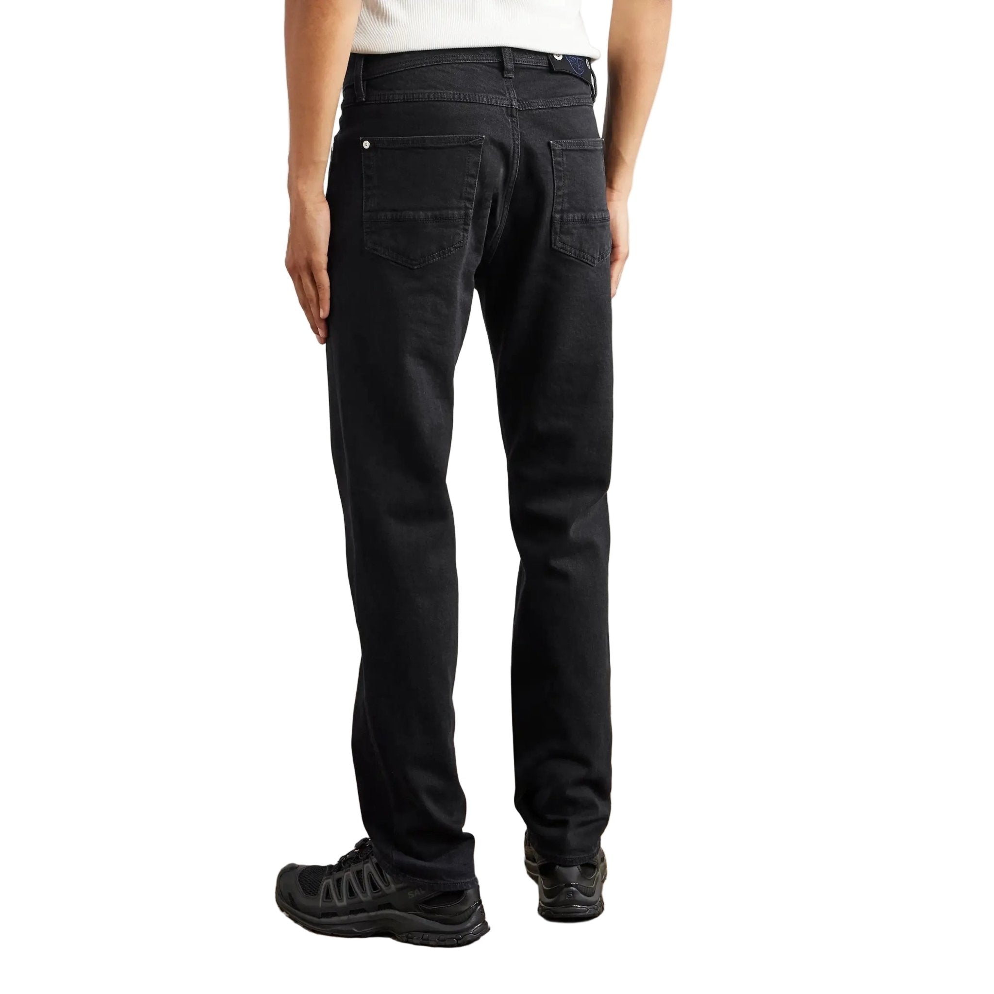 Stone Island Blue Rinsed Buttoned Indigo Denim Jeans Black