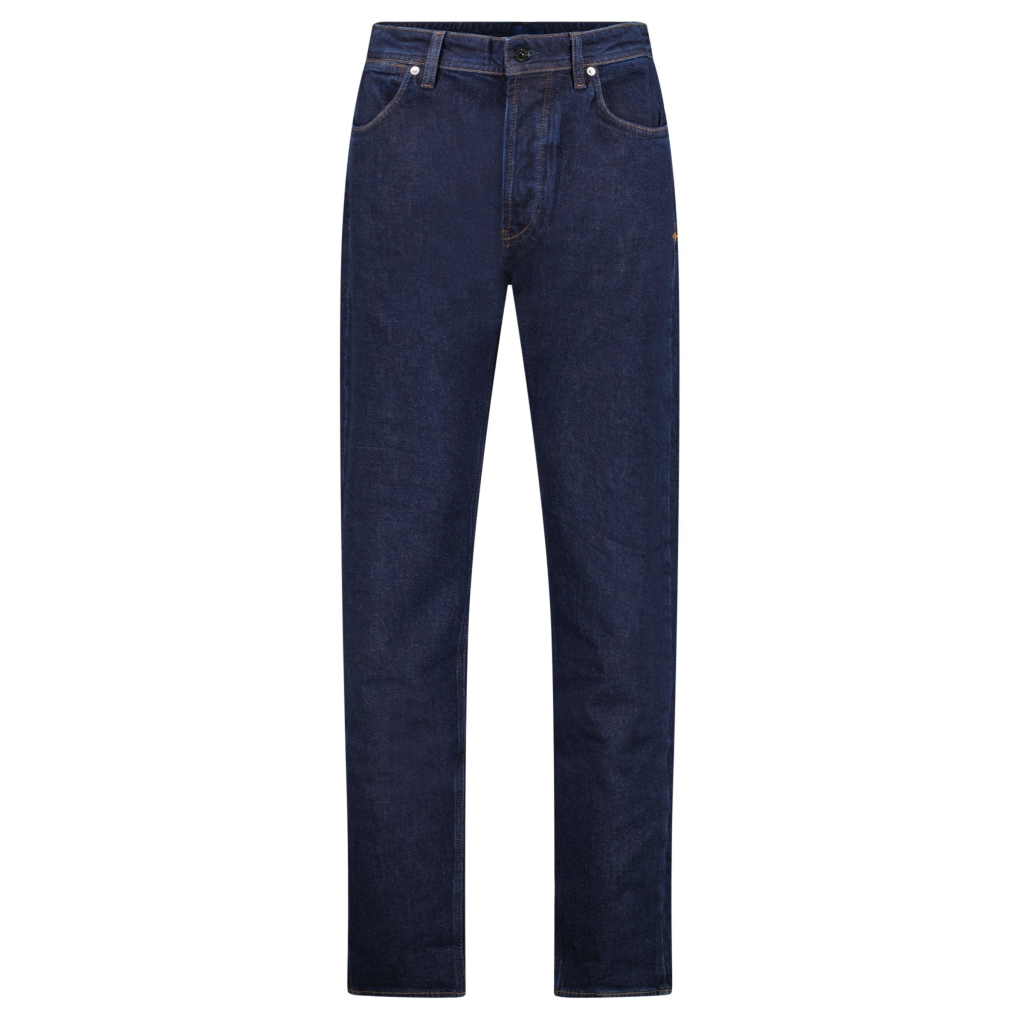Stone Island Blue Rinsed Buttoned Indigo Denim Slim Jeans Blue Rinse