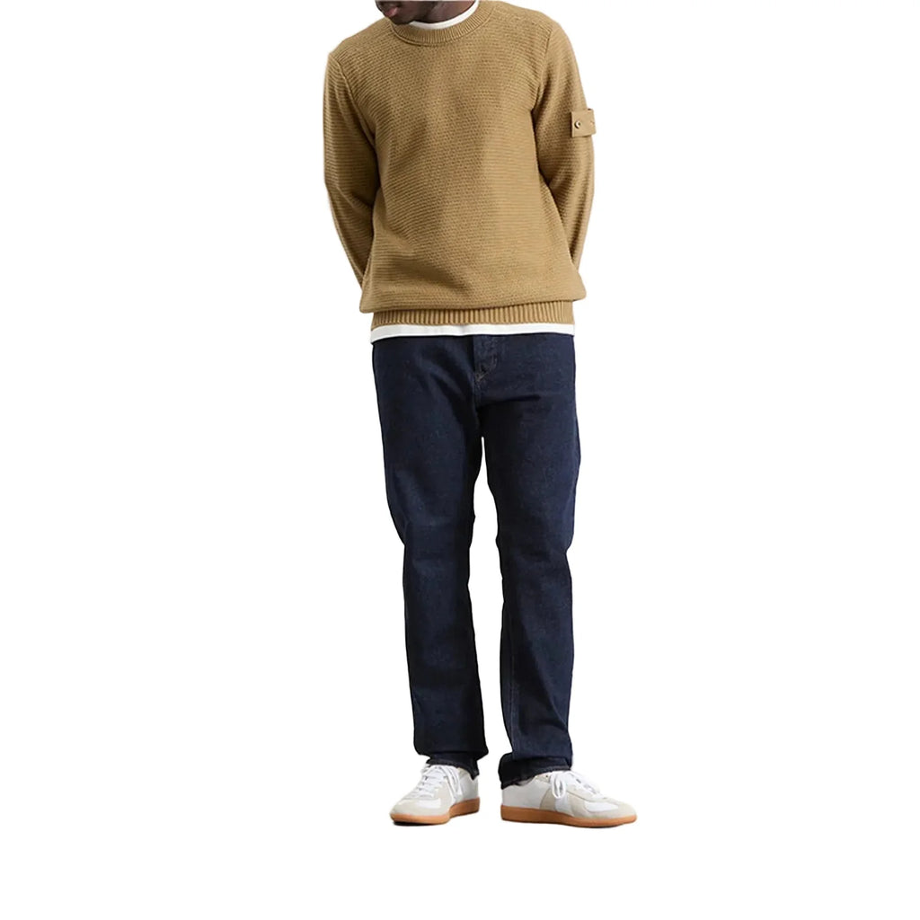 Stone Island Blue Rinsed Buttoned Indigo Denim Slim Jeans Blue Rinse