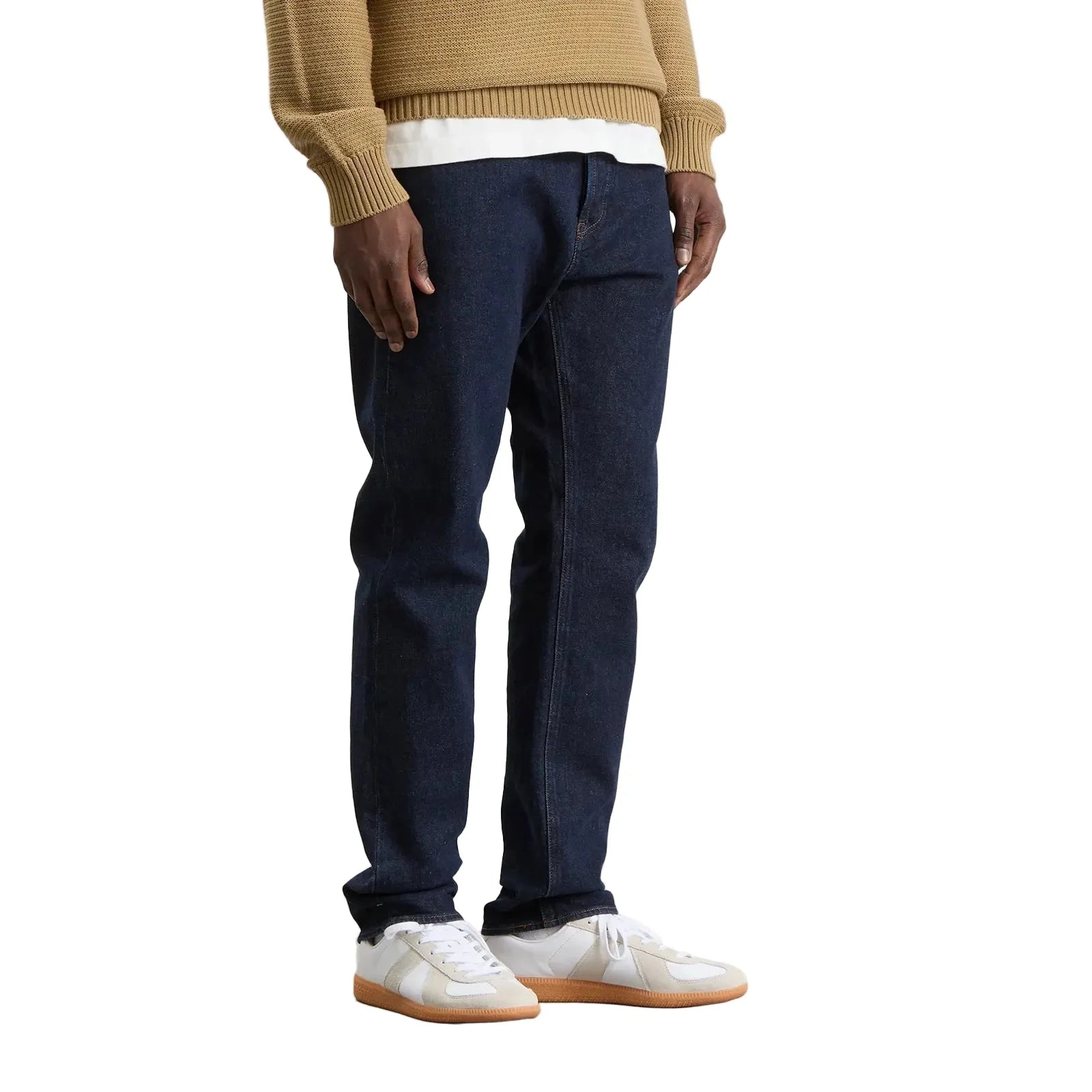 Stone Island Blue Rinsed Buttoned Indigo Denim Slim Jeans Blue Rinse