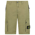 Stone Island Brushed Organic Cotton Canvas ‘OLD’ Effect Cargo Shorts in Military Green