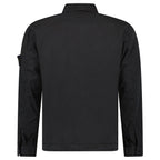 Stone Island Brushed Organic Cotton Canvas ‘OLD’ Effect Overshirt in Black