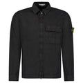 Stone Island Brushed Organic Cotton Canvas ‘OLD’ Effect Overshirt in Black