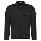 Stone Island Brushed Organic Cotton Canvas ‘OLD’ Effect Overshirt in Black