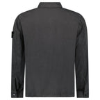 Stone Island Brushed Organic Cotton Canvas ‘OLD’ Effect Overshirt in Charcoal Grey