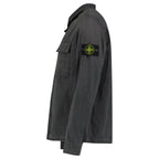 Stone Island Brushed Organic Cotton Canvas ‘OLD’ Effect Overshirt in Charcoal Grey