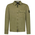 Stone Island Brushed Organic Cotton Canvas ‘OLD’ Effect Overshirt in Military Green