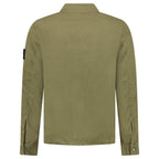 Stone Island Brushed Organic Cotton Canvas ‘OLD’ Effect Overshirt in Military Green