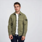 Stone Island Brushed Organic Cotton Canvas ‘OLD’ Effect Overshirt in Military Green