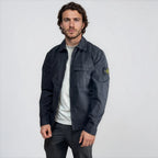 Stone Island Brushed Organic Cotton Canvas ‘OLD’ Effect Overshirt in Navy