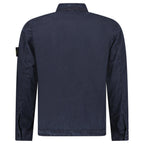Stone Island Brushed Organic Cotton Canvas ‘OLD’ Effect Overshirt in Navy