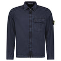 Stone Island Brushed Organic Cotton Canvas ‘OLD’ Effect Overshirt in Navy