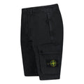 Stone Island Brushed Organic Cotton “Old” Effect Cargo Shorts Black