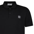 Stone Island Compass Badge Polo T-Shirt Regular Fit Black