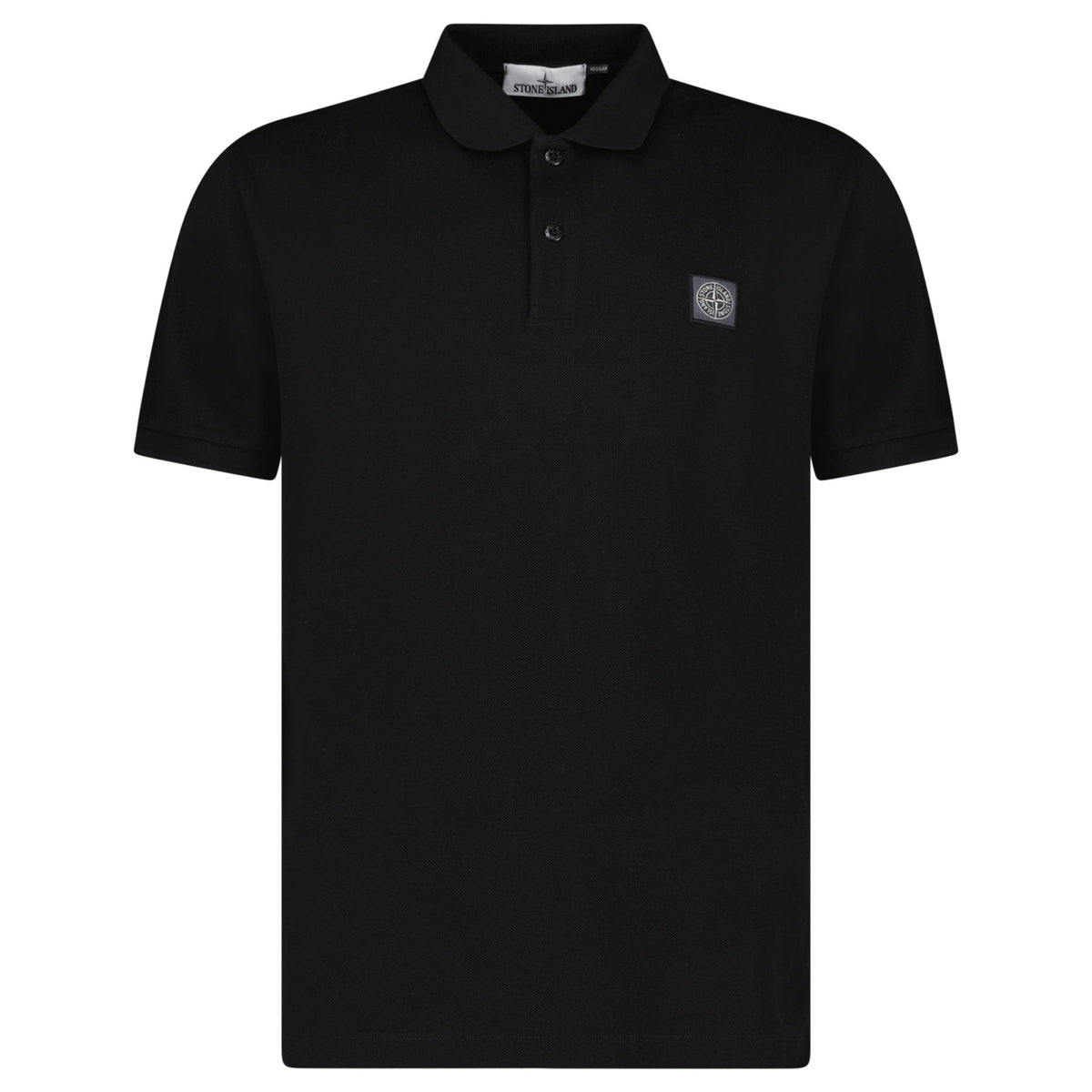 Stone Island Compass Badge Polo T-Shirt Regular Fit Black
