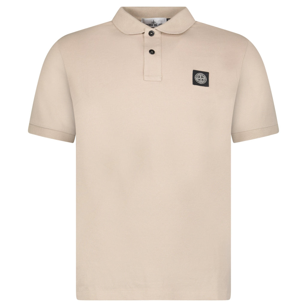 Stone Island Compass Badge Polo T-Shirt Slim Fit in Desert Beige