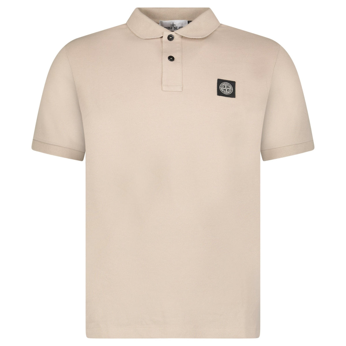 Stone Island Compass Badge Polo T-Shirt Slim Fit in Desert Beige