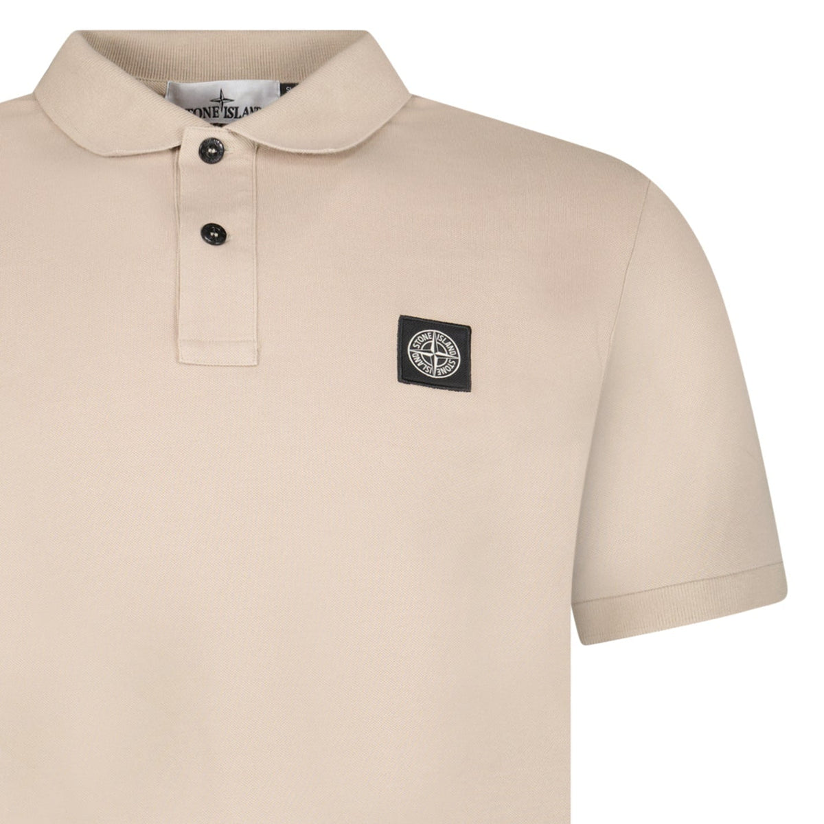 Stone Island Compass Badge Polo T-Shirt Slim Fit in Desert Beige