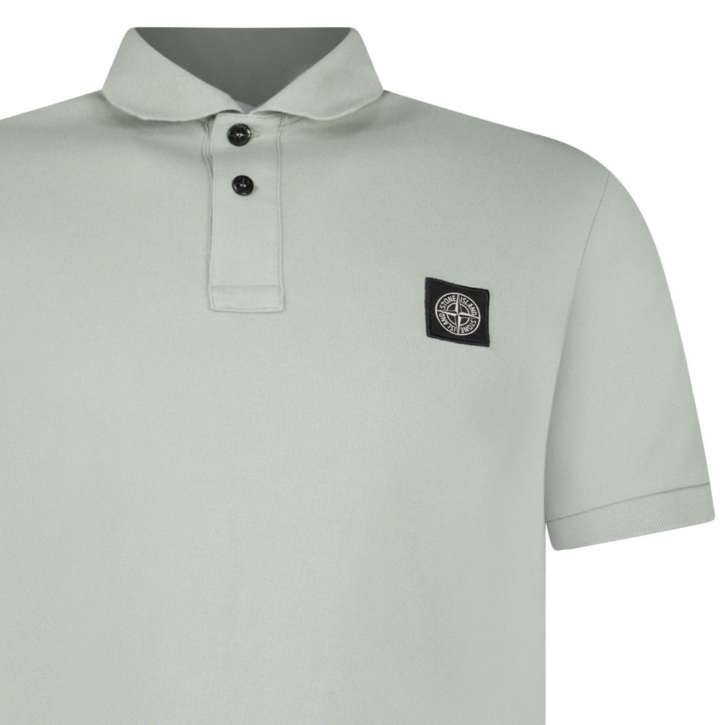 Stone Island Compass Badge Polo T-Shirt Slim Fit Sage