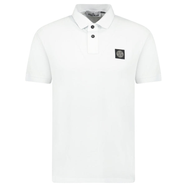 Stone Island Compass Badge Polo T-Shirt Slim Fit White