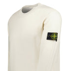 Stone Island Compass-Badge Wool Blend Jumper Cream
