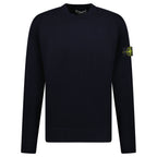 Stone Island Compass-Badge Wool Blend Jumper Navy