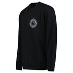 Stone Island Compass Print Cotton Fleece Crewneck Sweatshirt in Black