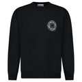 Stone Island Compass Print Cotton Fleece Crewneck Sweatshirt in Black