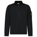 Stone Island Cotton Fleece Track Jacket in Black