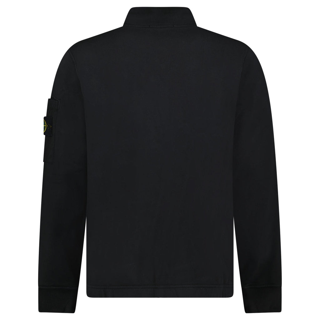 Stone Island Cotton Fleece Track Jacket in Black