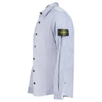Stone Island Cotton Micro-Corduroy Overshirt in Avio Blue