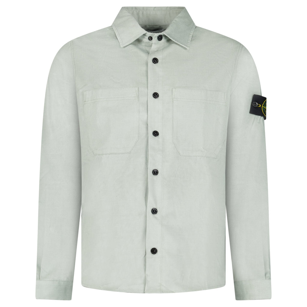 Stone Island Cotton Micro-Corduroy Overshirt in Sage Green