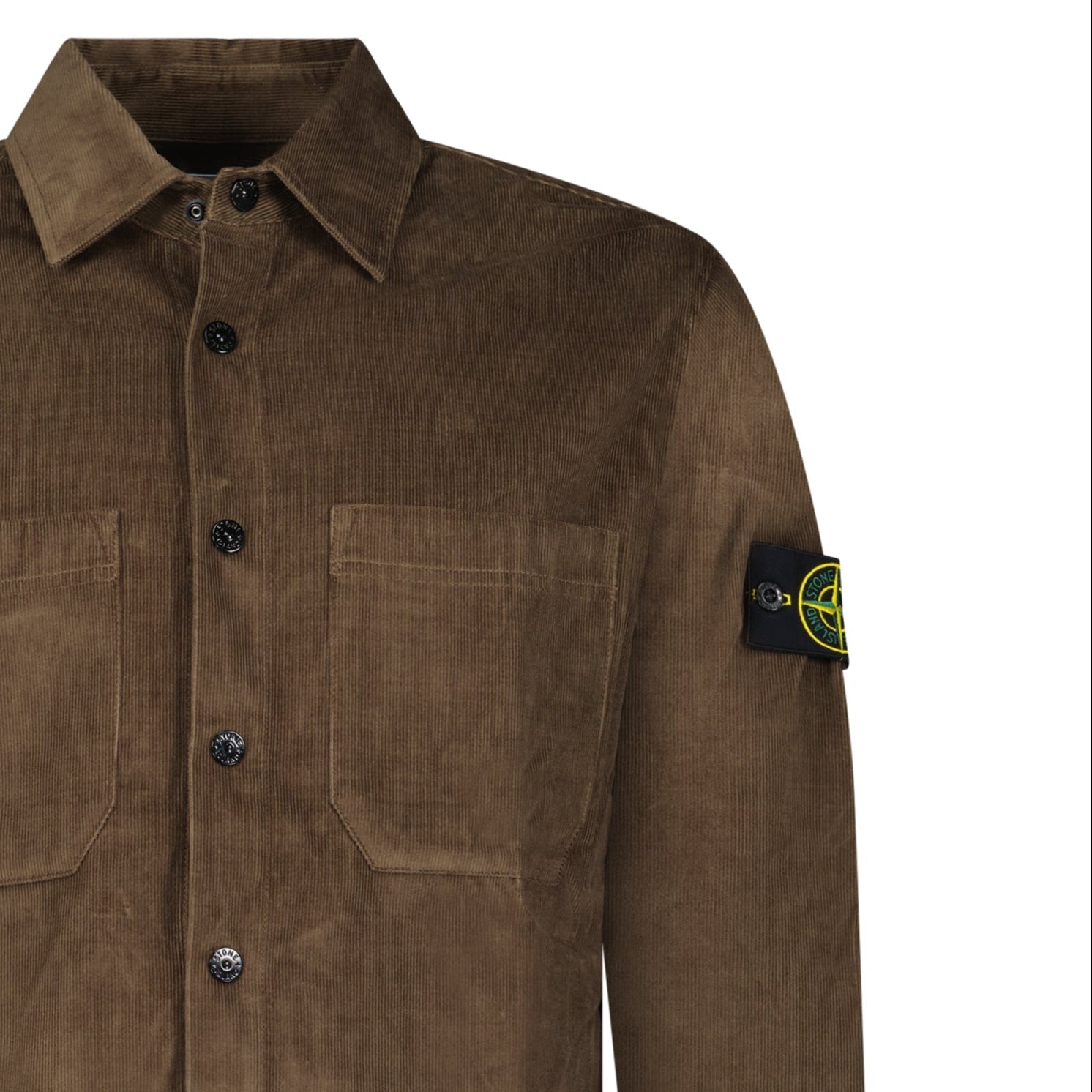 Stone Island Cotton Micro-Corduroy Overshirt in Shadow Brown