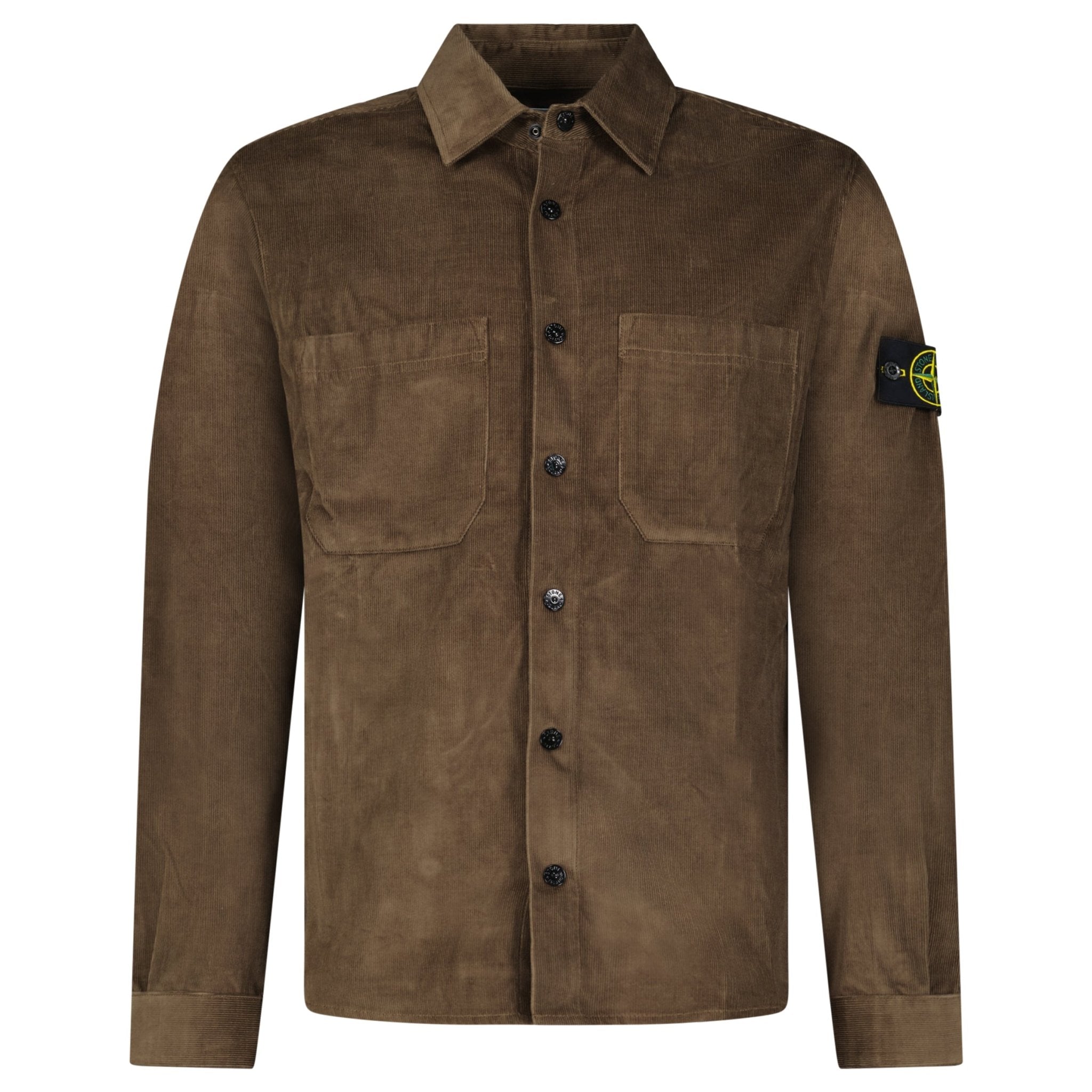Stone Island Cotton Micro-Corduroy Overshirt in Shadow Brown