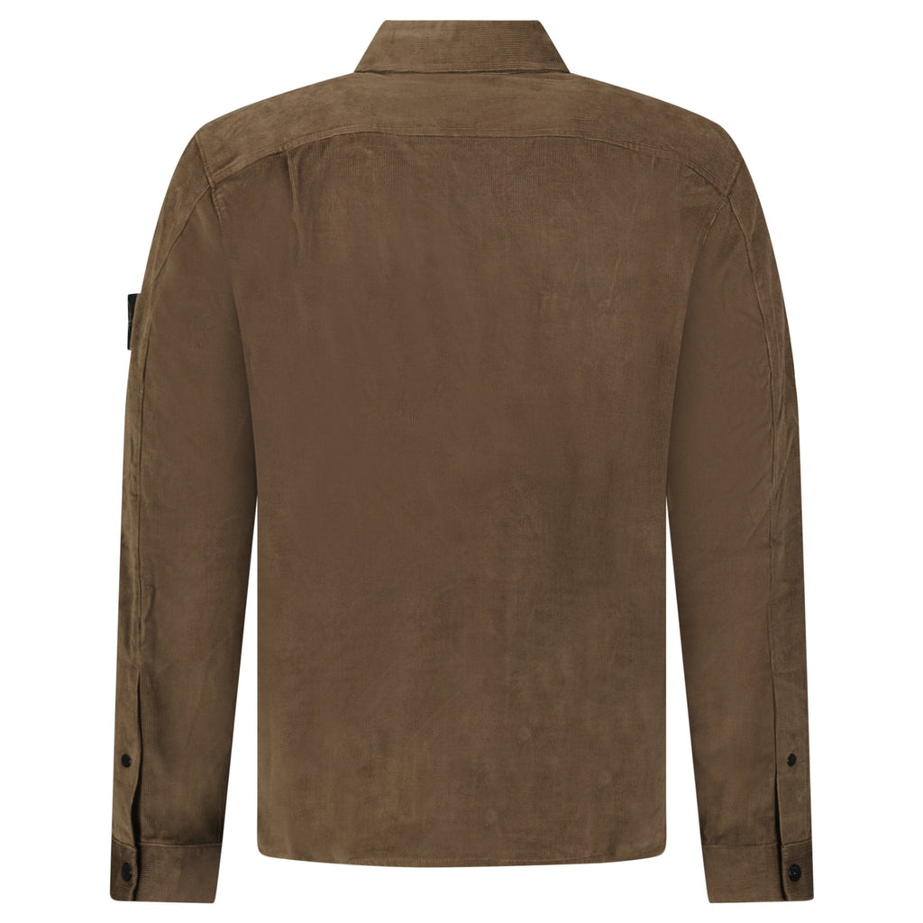 Stone Island Cotton Micro-Corduroy Overshirt in Shadow Brown