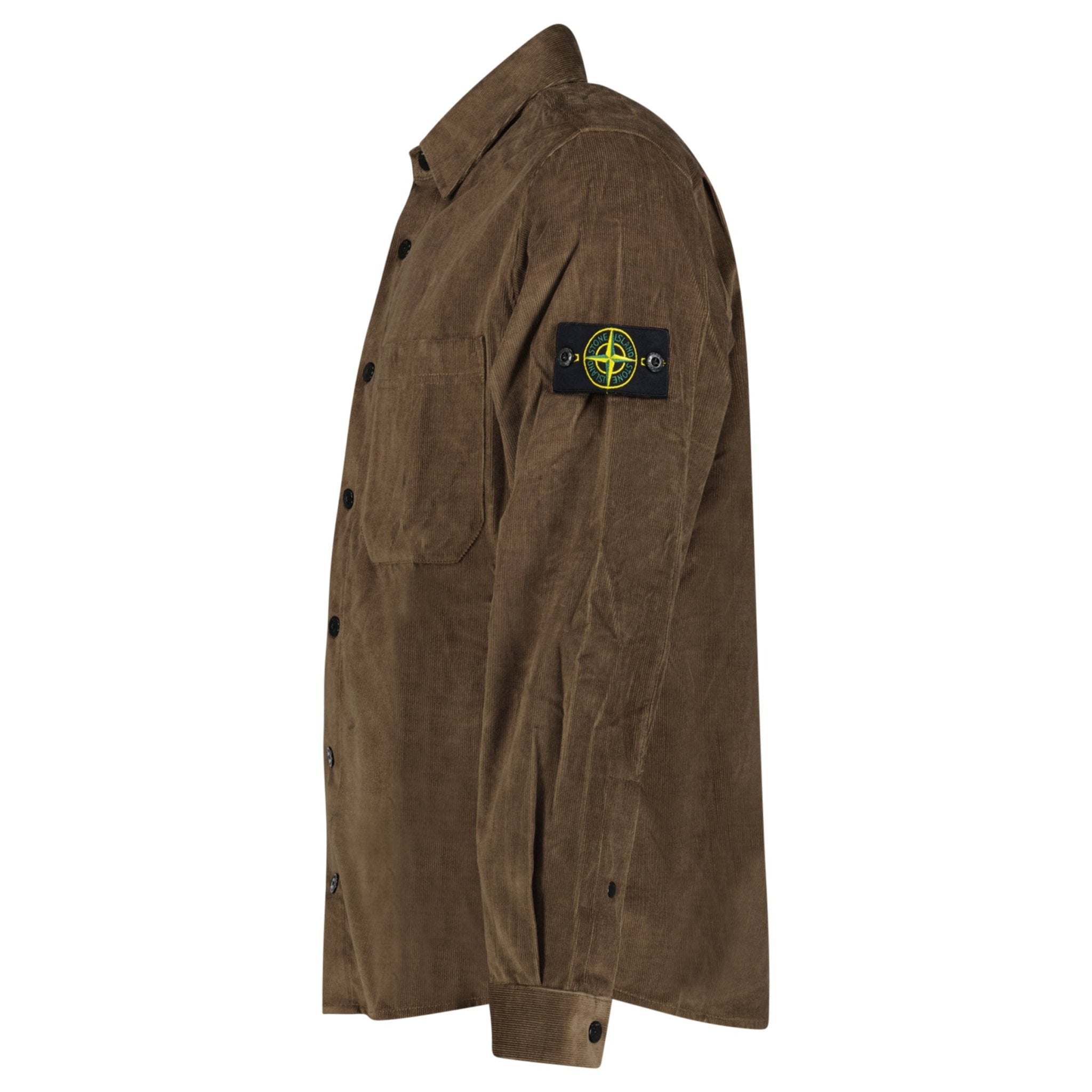Stone Island Cotton Micro-Corduroy Overshirt in Shadow Brown