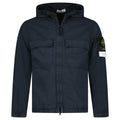 Stone Island Cotton Twill Hooded Jacket in Navy